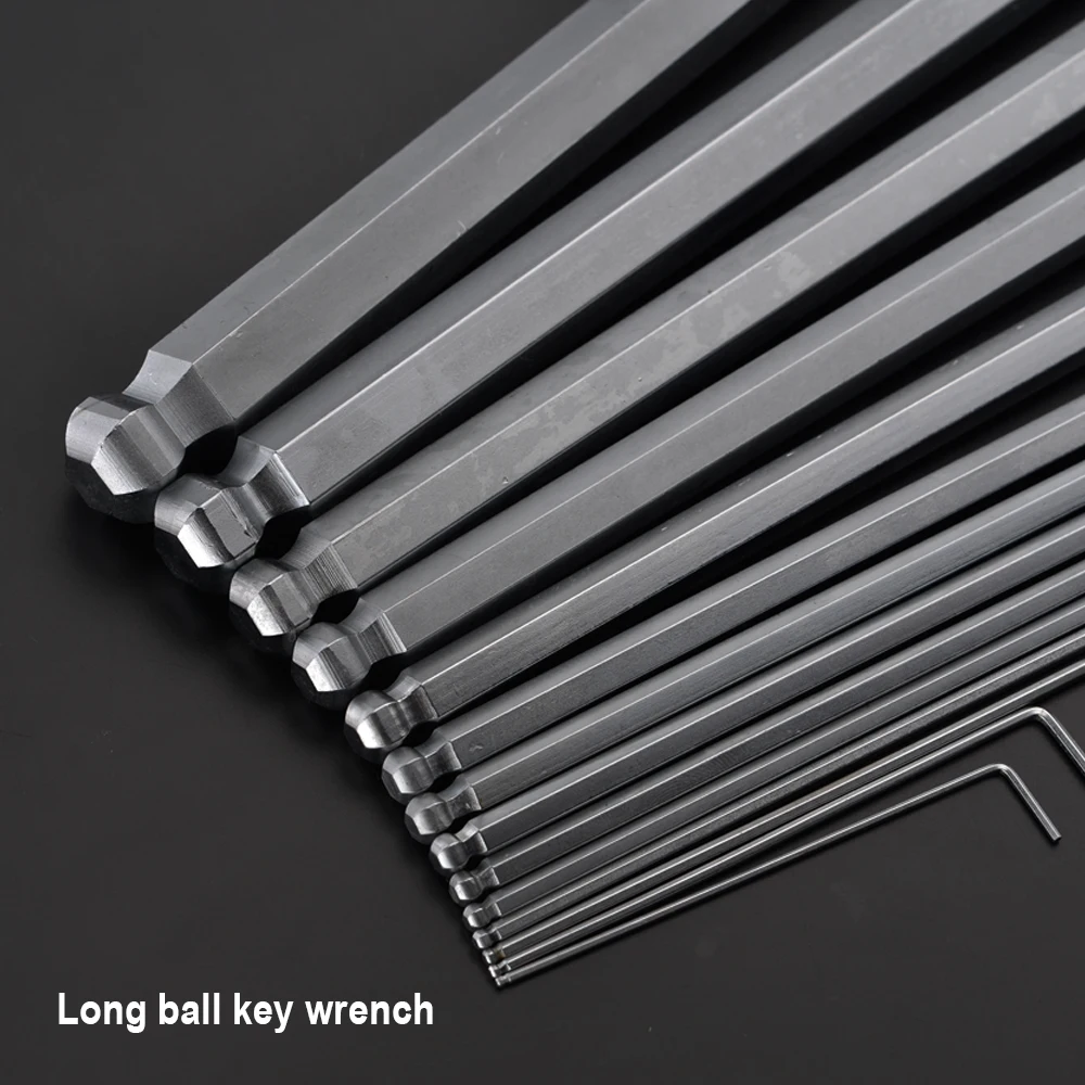 1.5mm-19mm Cr-V Allen Wrench Hex Key Spanner Set With Long Ball End Long Ball Point Hex Allen Key L Type Wrench