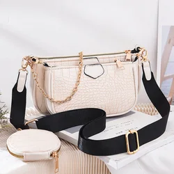 2021 New Cheap Crocodile Casual Coin Crossbody Bag Set Women Designer Handbags Famous Brands 3 in 1 Crossbody Bag Purses