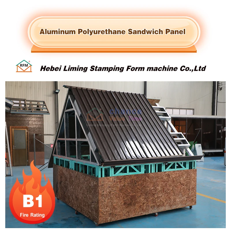 The service life of new roof building materials is up to 80 years metal roof tiles Aluminum alloy PU sandwich panels