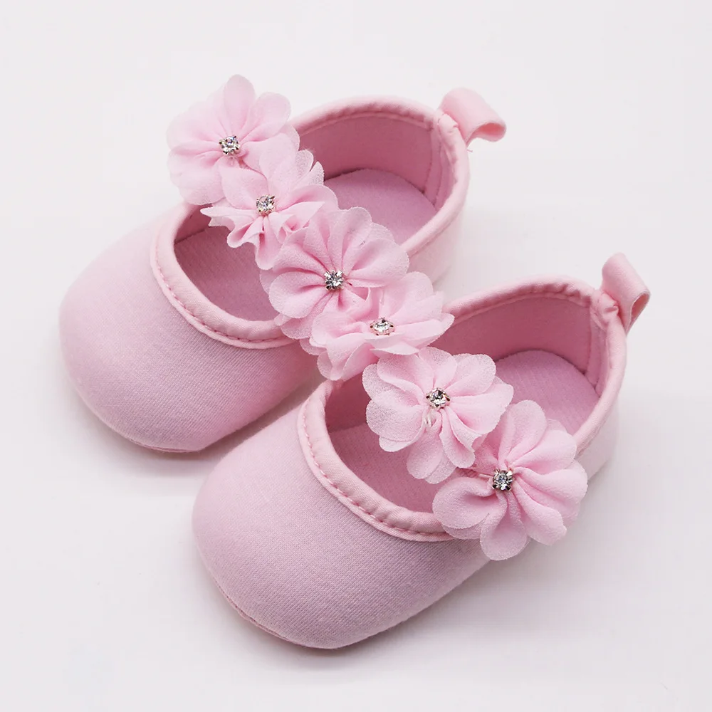 Babyshoes Baby Shoes Versatile Dress Shoes for 0-1 Years Old Soft Sole Anti slip Walking Flower Brilliant Diamond Princess Shoes