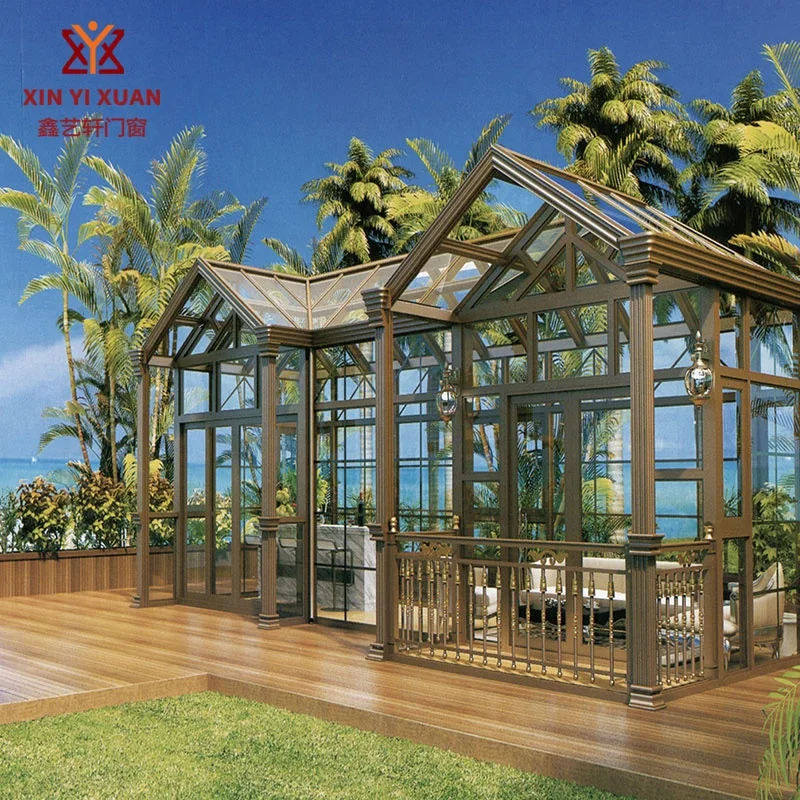 
factory direct sale free standing garden sun rooms luxury tempered insulated aluminum sunrooms glass houses 