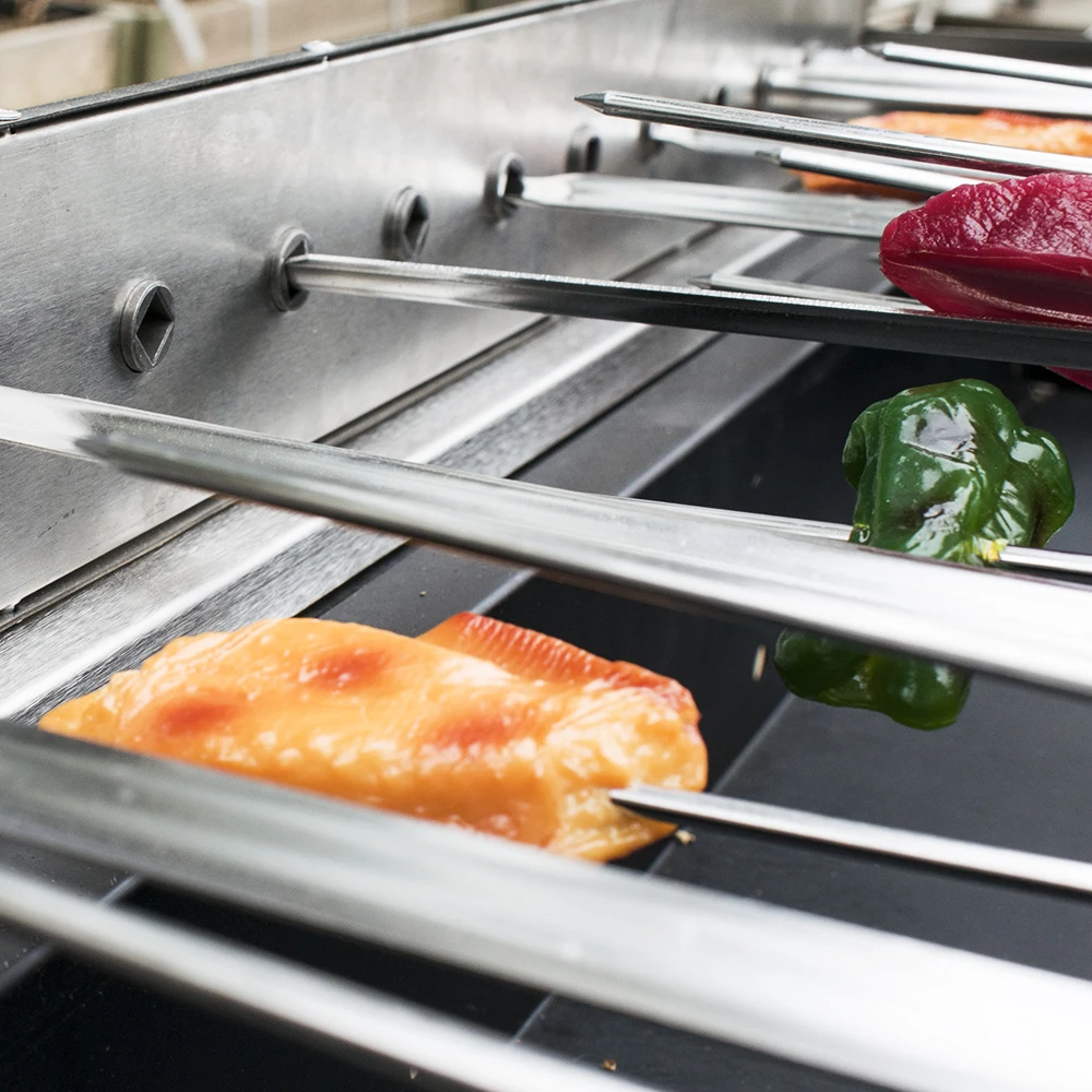 Triple Churrasco Brazilian Skewers Kabob Rotary BBQ Skewers Rotisserie Grill with Electric Motor