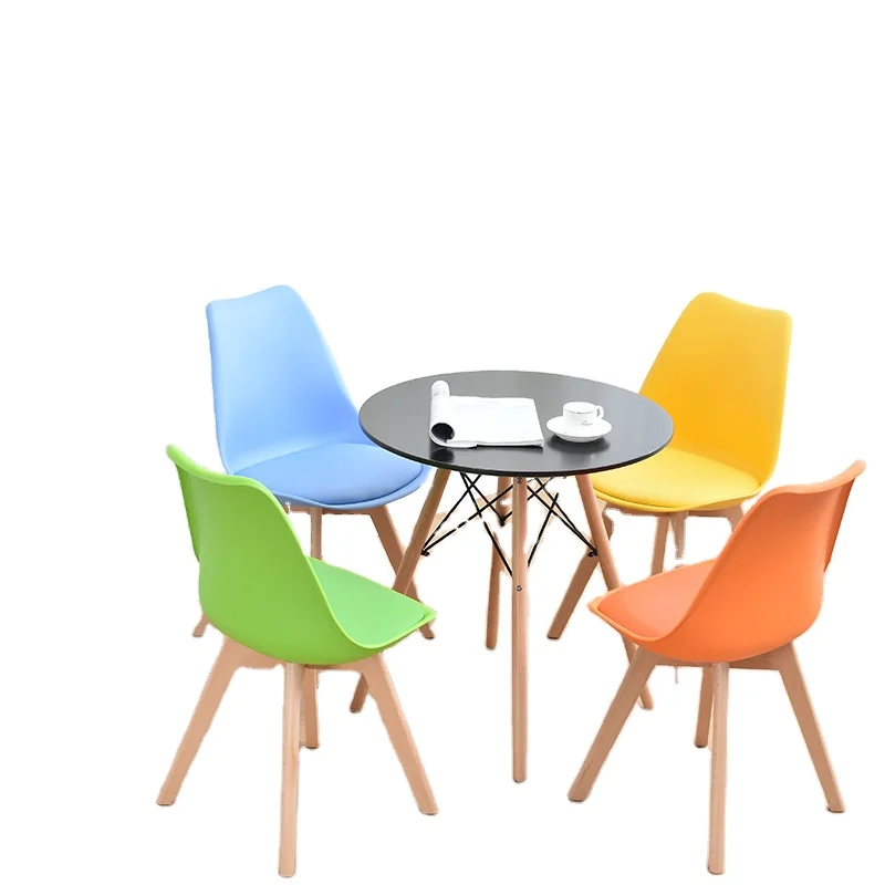 High Quality Plastic Chairs for Dining Room or Restaurant with PU Cushion