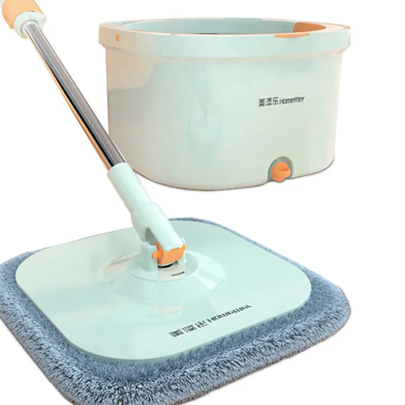 Hand free wash replace mop 360 spin twist mop microfiber Flat floor cleaning mop With removable bucket