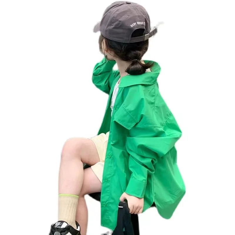 2023 new arrival girls fashion full sleeve high quality shirt jacket for little girl