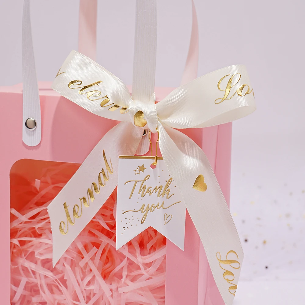 Gold Grosgrain Custom Gift Black Satin Ribbon With Logo Eid Mubarak Wedding Decoration