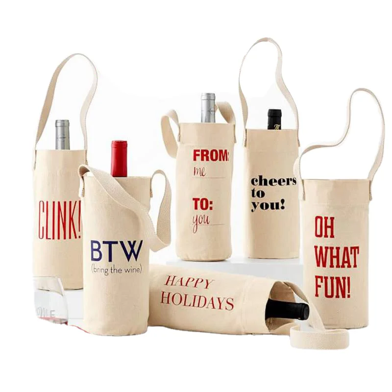 Factory Wholesale Cheap Customized Logo Cotton Wine Bag Canvas Tote Bag