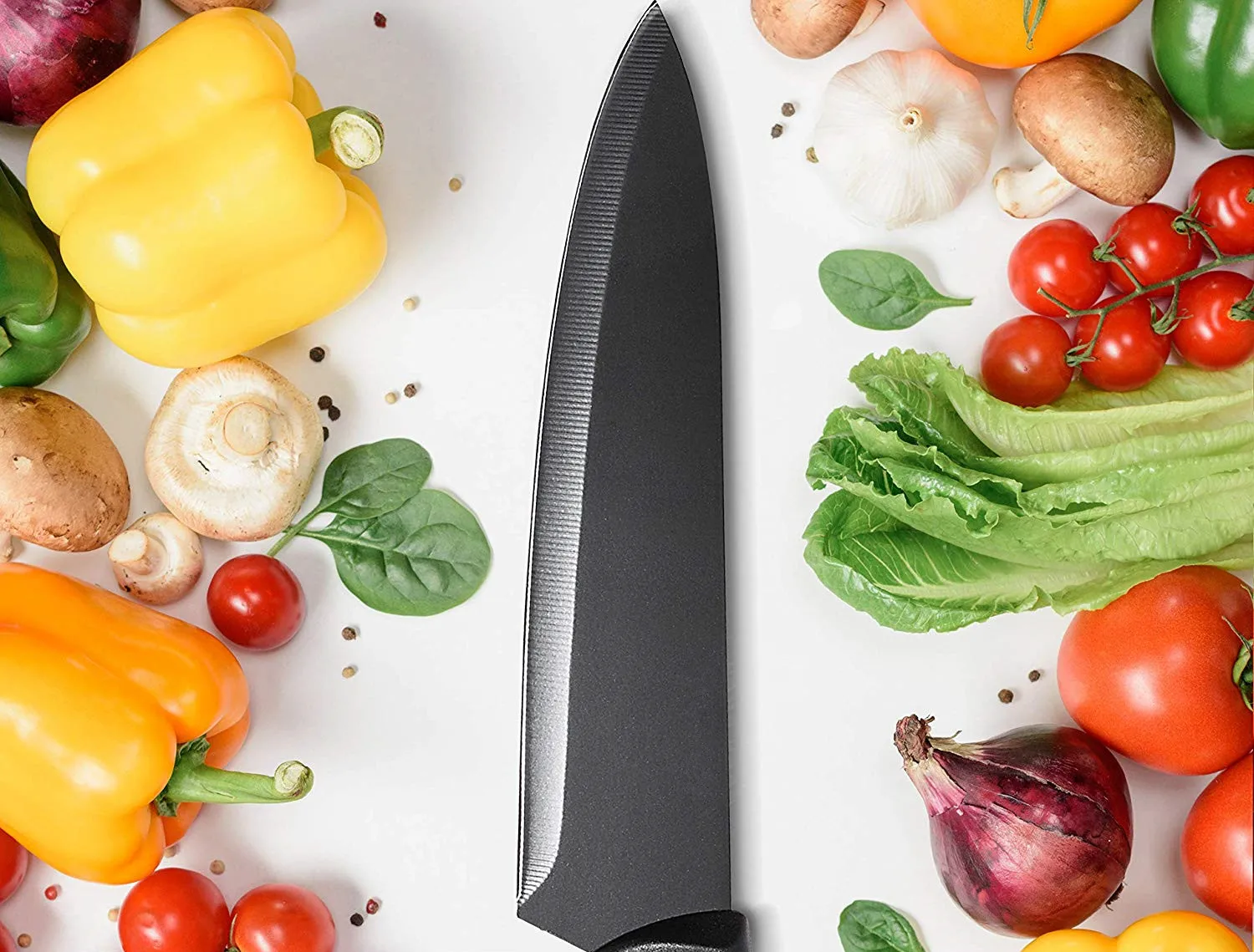 
PP handle non stick coating Black 17 pcs kitchen knife peeler set with gift box 