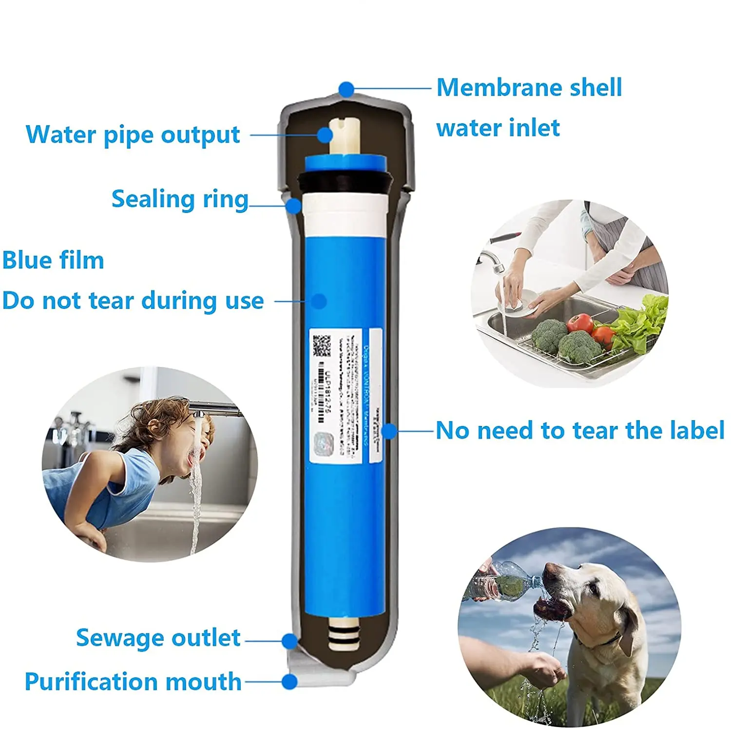 Residential Tap Water High Desalination Rate Ro Membran 3213 600 GPD  Korea CSM 3213-600 Domestic RO Membrane for High TDS