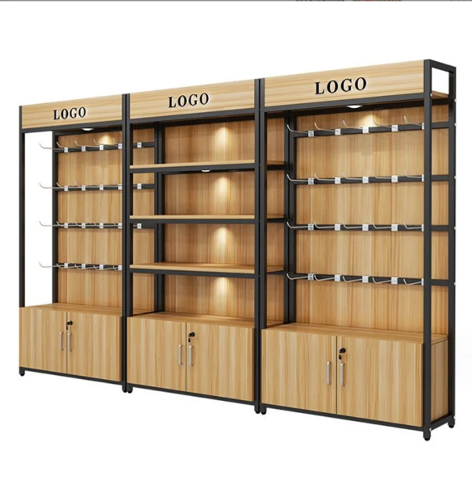 Customized convenience store Single Double Sided Gondola Shelves Supermarket Shelves Wooden Metal Display Racks For Supermarket