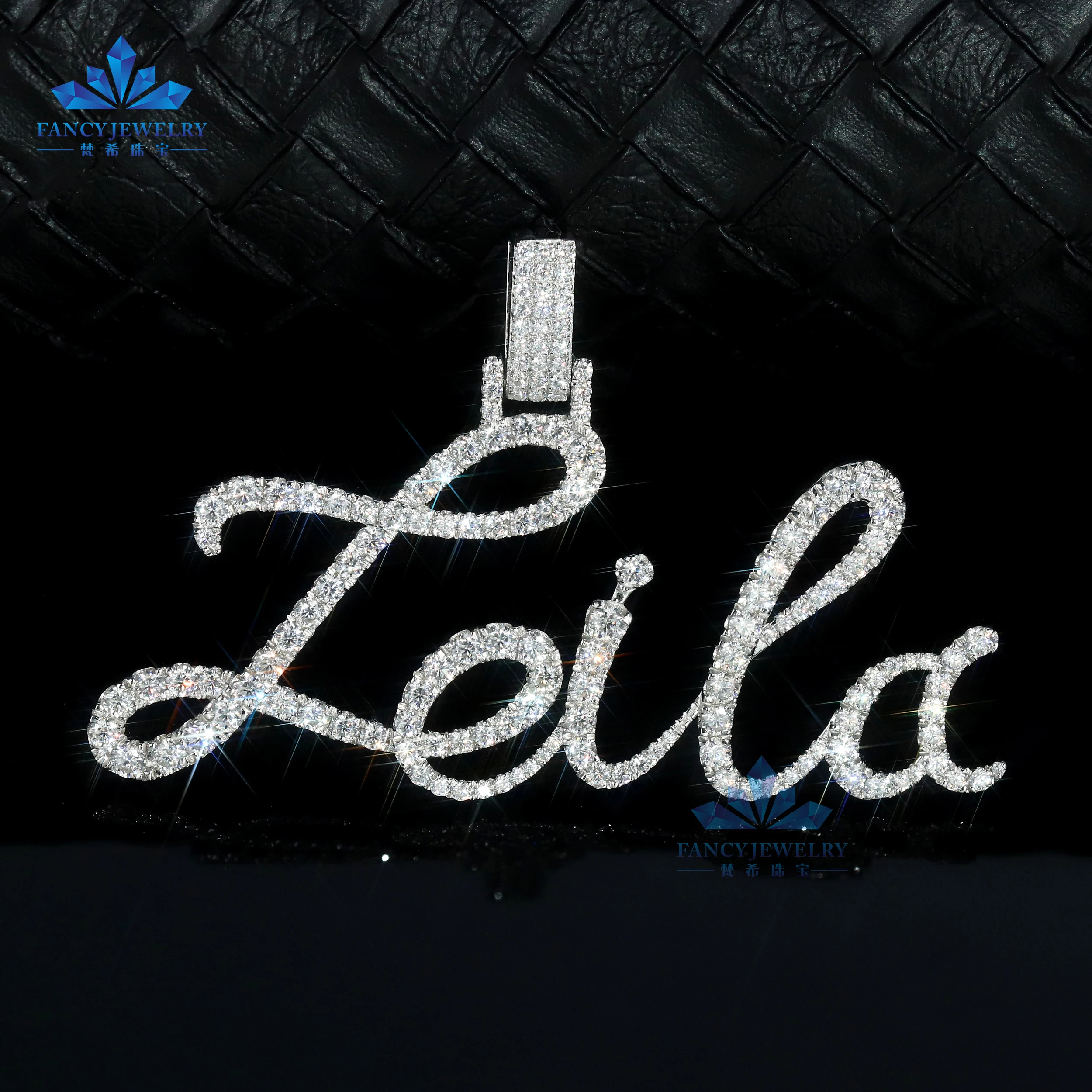 Custom Luxury Jewelry HipHop Style D VVS Moissanite 925 Silver Gold Plated Letter Pendant For Gift Party