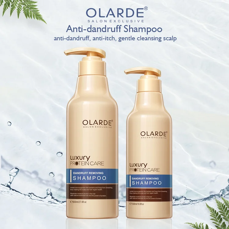 OLARDE organic shampoo private label keratin protein repairing oil control multi-functional hair care salon shampoo