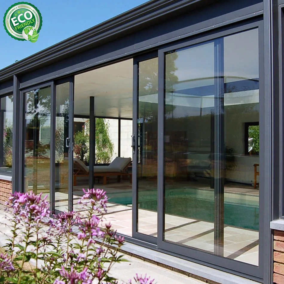 Foshan House Exterior Thermal Break Aluminium Profiles Glass Pocket Sliding Door Heavy Duty Patio Sliding Doors