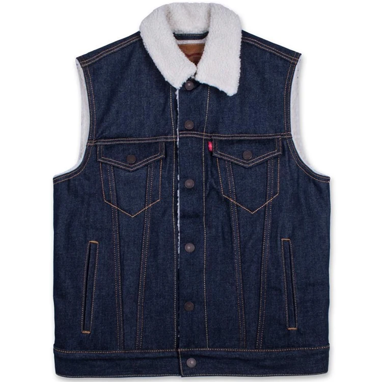 High Fashion Wholesale Mens Slimming Cotton Denim Vest With Pocket