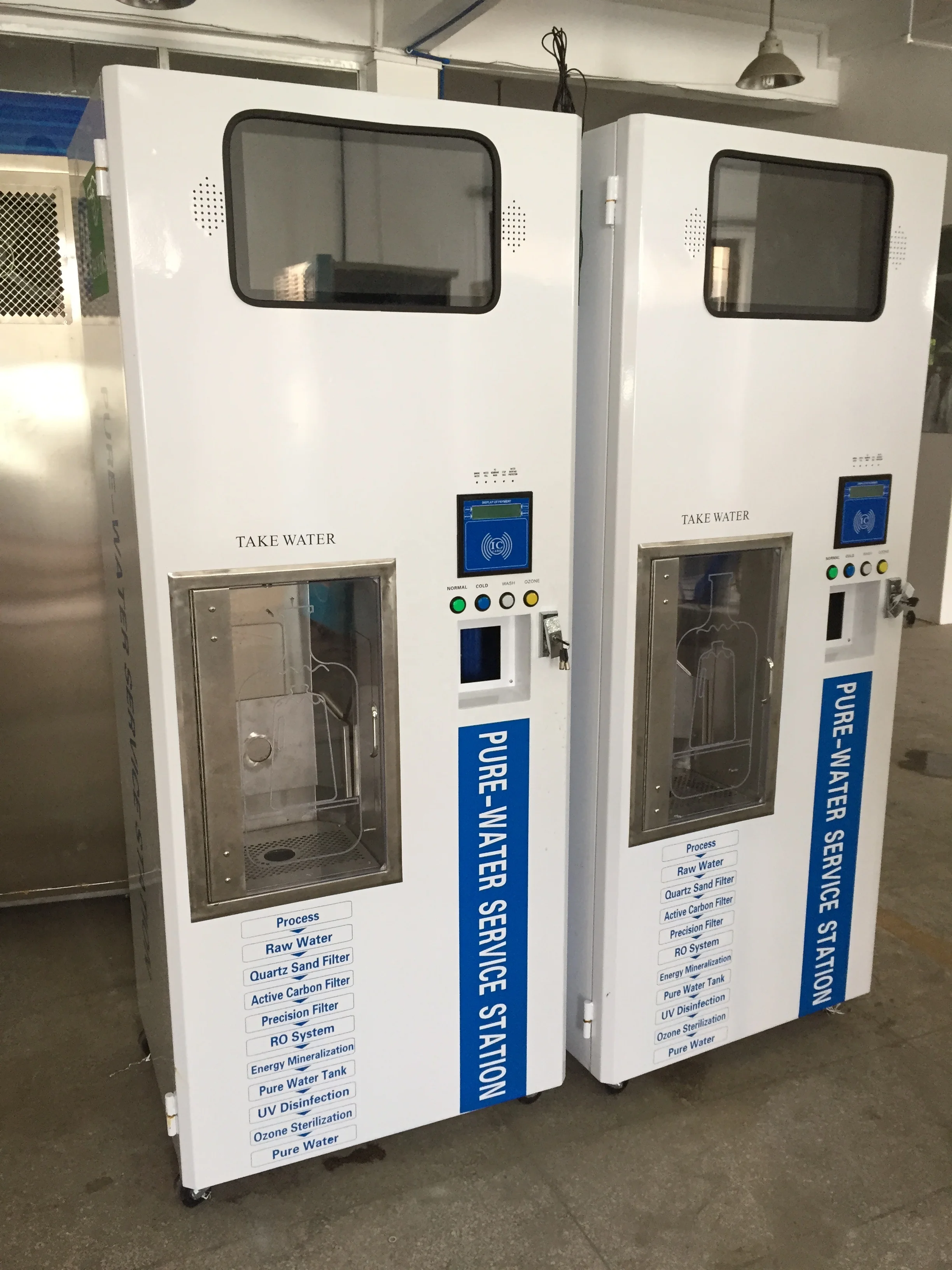 drinking water dispenser double window ice and water vending machine