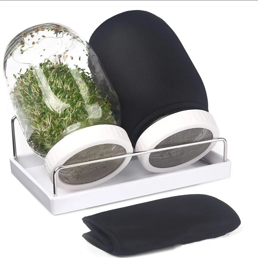Hot Sell Family Use Seed Growing Sprouts Jar Microgreen Sprouting Kit 32 OZ Mason Jars Sprouting Jar Stand
