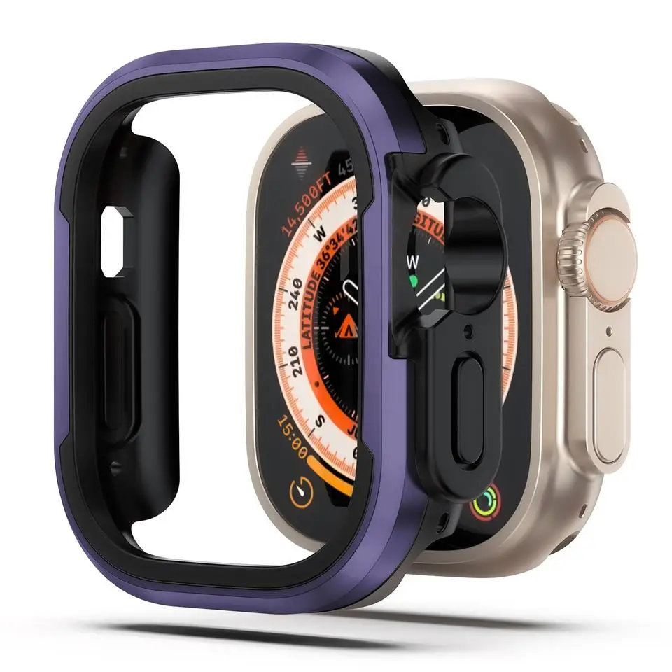 OEM High Qualities Watch Accessories Aluminum&Shockproof Dual-Layer Protection Cover for Iphone Watch