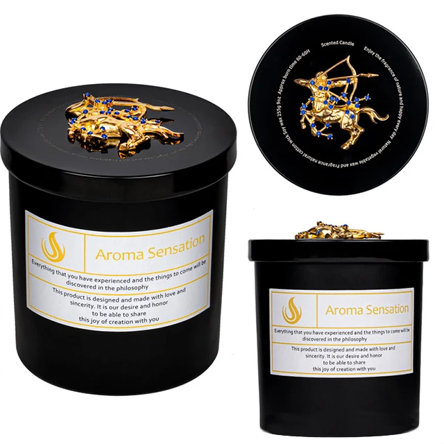 Custom Wholesales High Quality Colorful Elegant Hanukkah Soy Wax Zodiac Candle With 3D Effect