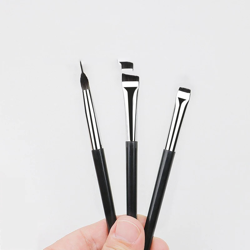 Private Label Multifunctional Synthetic Makeup Brushes Ultra Fine Flat Angled Thin Eye Shadow Eyebrow Brushes Eyeliner Brush