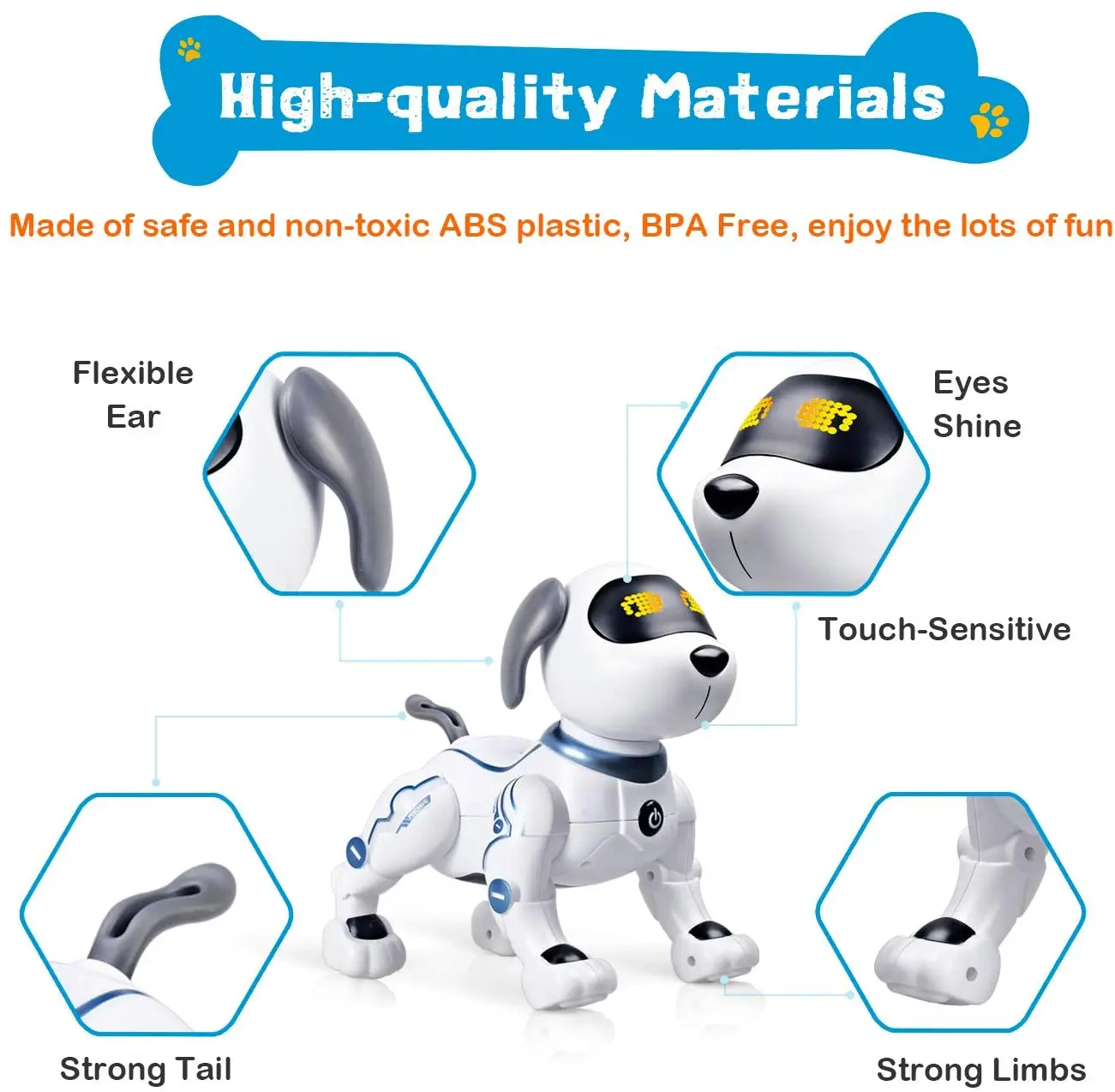  Hot sale Remote Control Toys Multi-Function Intelligent RC Robot Dog Electronic Pets With LED light for Kids