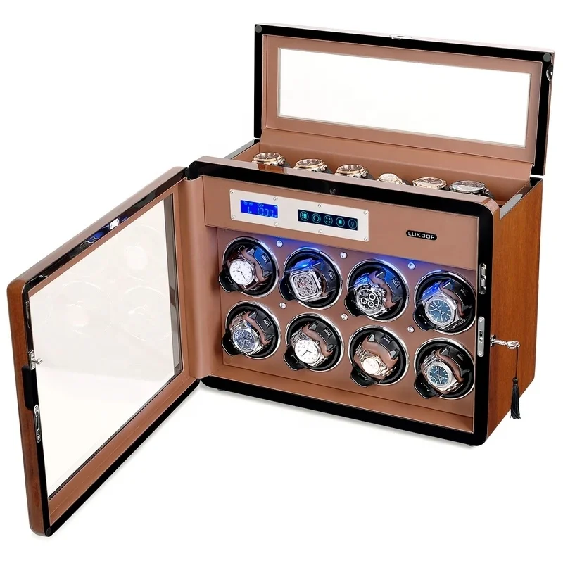 Wooden Watch Winder for Automatic Watches with Lock Super Quiet Motor Watch