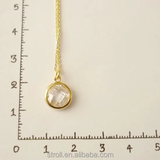 MANBU Simple 18k gold designs white CZ stone pendant necklace for women