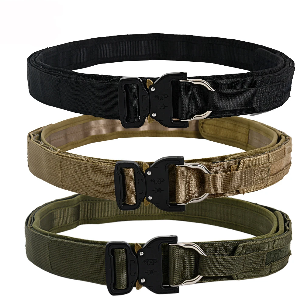 Tactical Molle Belt With Buckle Heavy Duty EDC for Men Rigger Double belt system