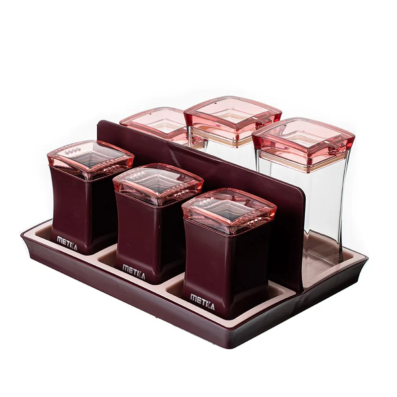 Seasoning Box Organizer Kitchen plastic condiment bottles containers