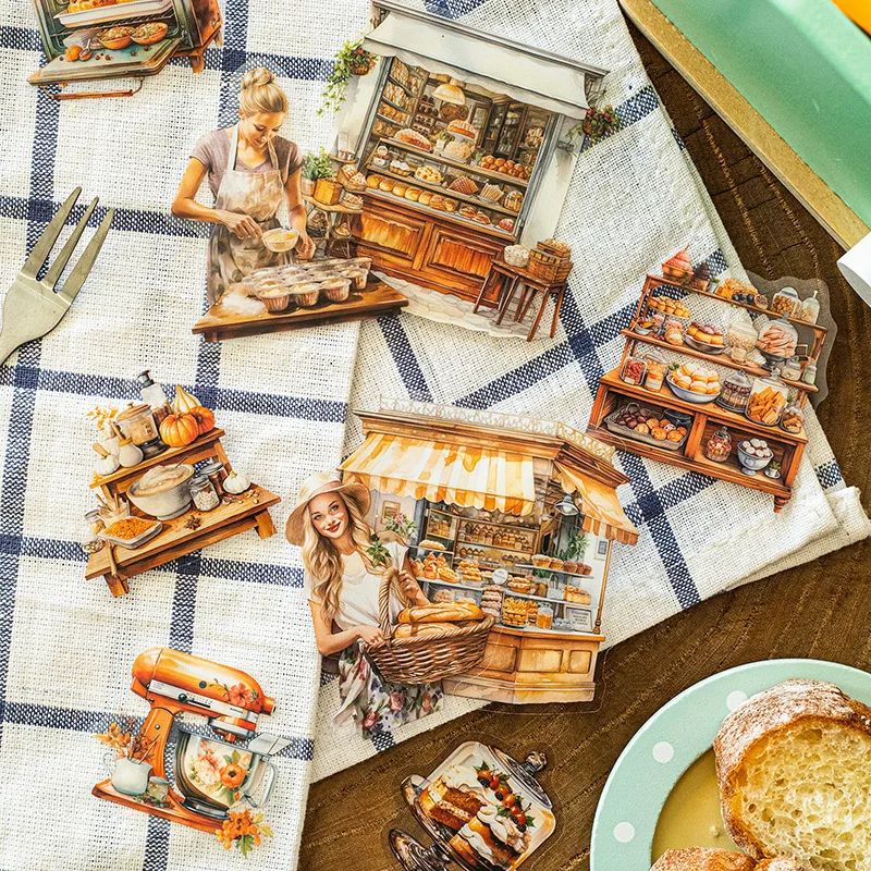 20 sheets per pack Gourmet Baking Landscape Sticker Pack Baking Craft Room Collection 6 Shaped Landscapes