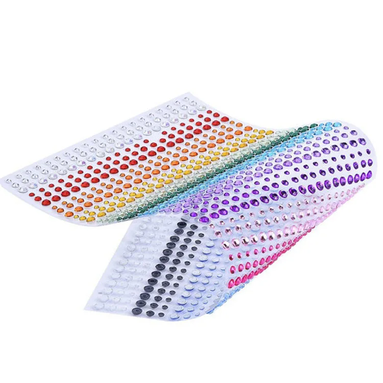 Wholesale Bling Multicolor Acrylic Rhinestone DIY Self Adhesive Sticker Sheet