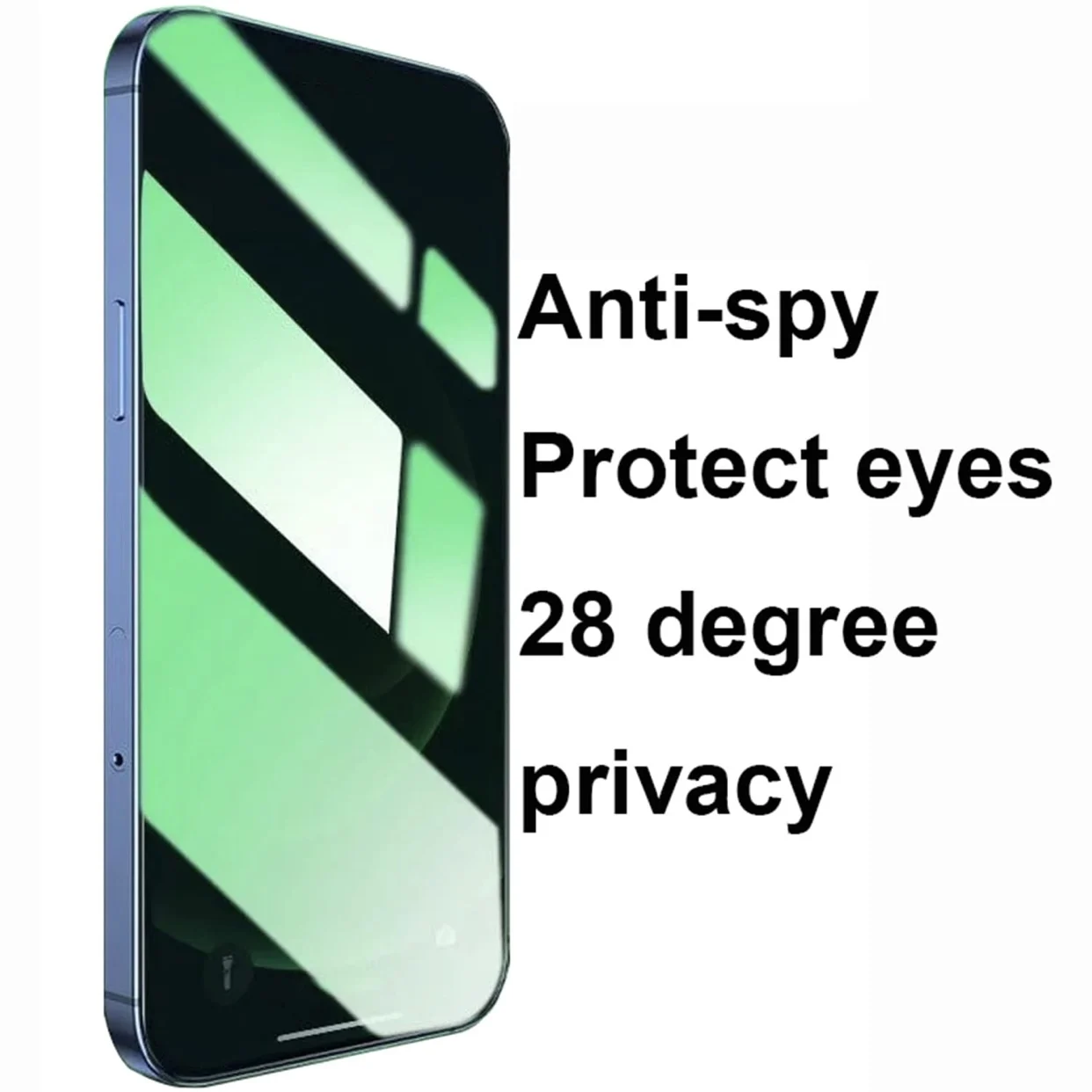 Silk Printing Full Cover 9H Anti Peeping Tempered Glass Film Anti Spy Privacy Screen Protector