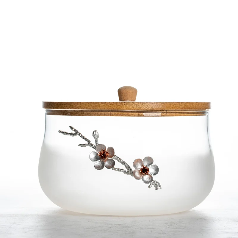 Wholesale quality glass wash basin glass salad bowl glass mosaic tea wash with lid