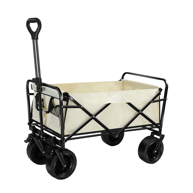 Foldable Picnic Camping Wagon Camping Cart Trail Collapsible Folding Beach Utility Cart Trolley Wagon