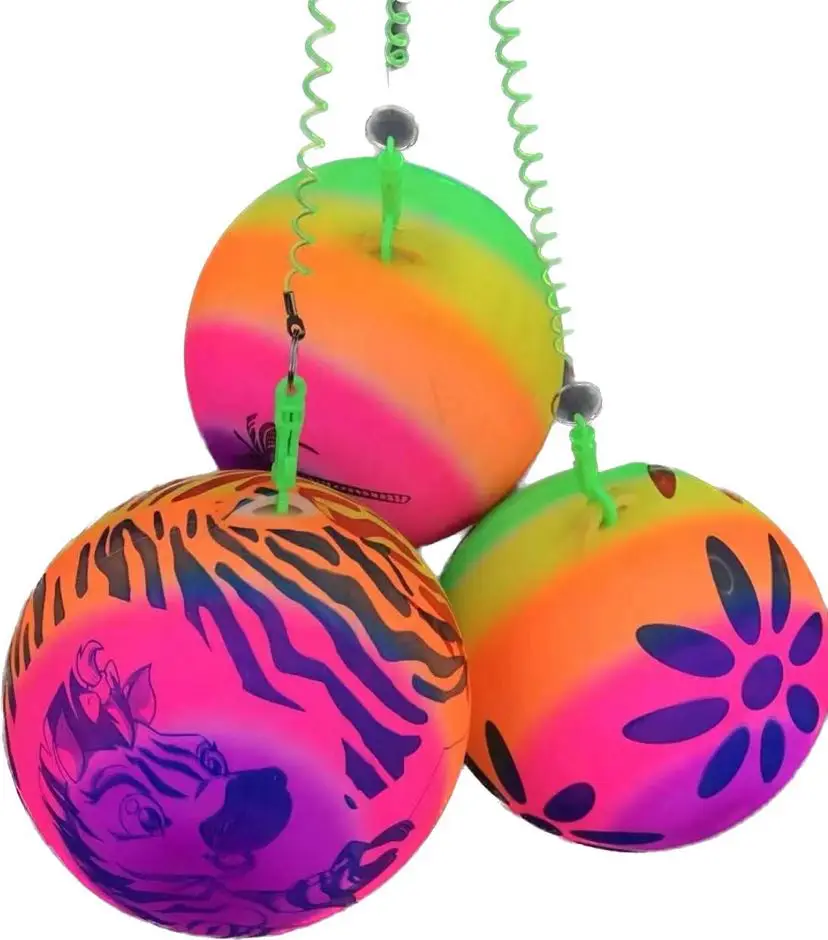 Inflatable Rainbow Patterned Bounce Ball