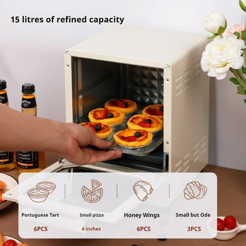 15L Mini Vertical Electric Oven 3-Layer Baking Position Multifunctional Oven Explosion-Proof Safety Small Oven