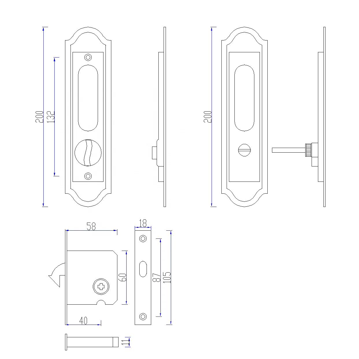 Special offer wooden door hardware knob push-pull wardrobe wooden sliding door lock sliding door handle lock