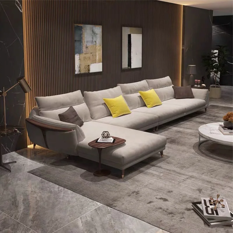 Good price simple fabric L shape sofa two/three/four seat wooden legs sofa for living room furniture