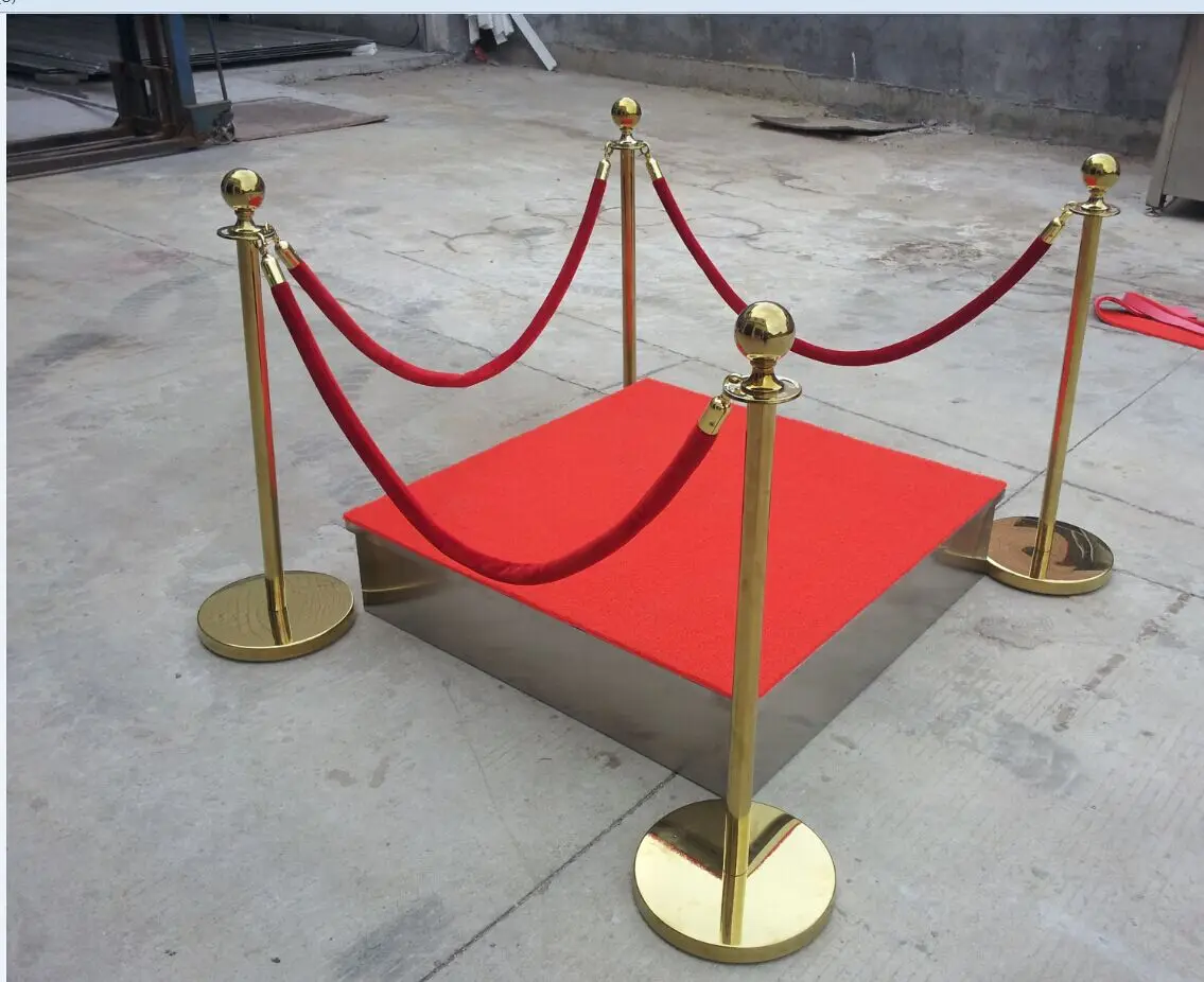 Factory Queue Stand Barrier Chrome Gold Rope Stainless Pole Stanchion