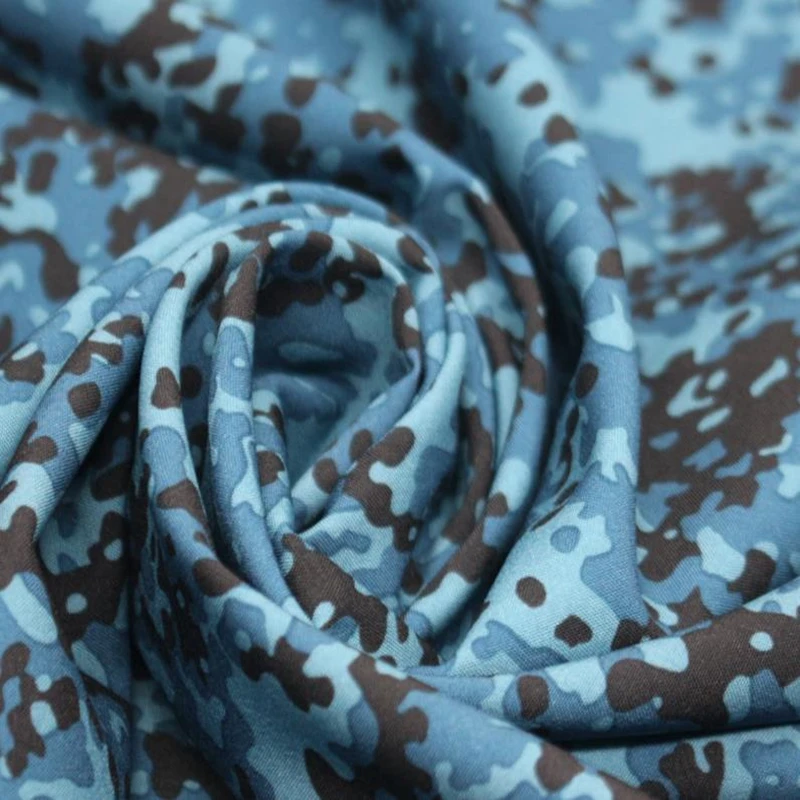 Soft touch woven polyester 4 way stretch fabric with print