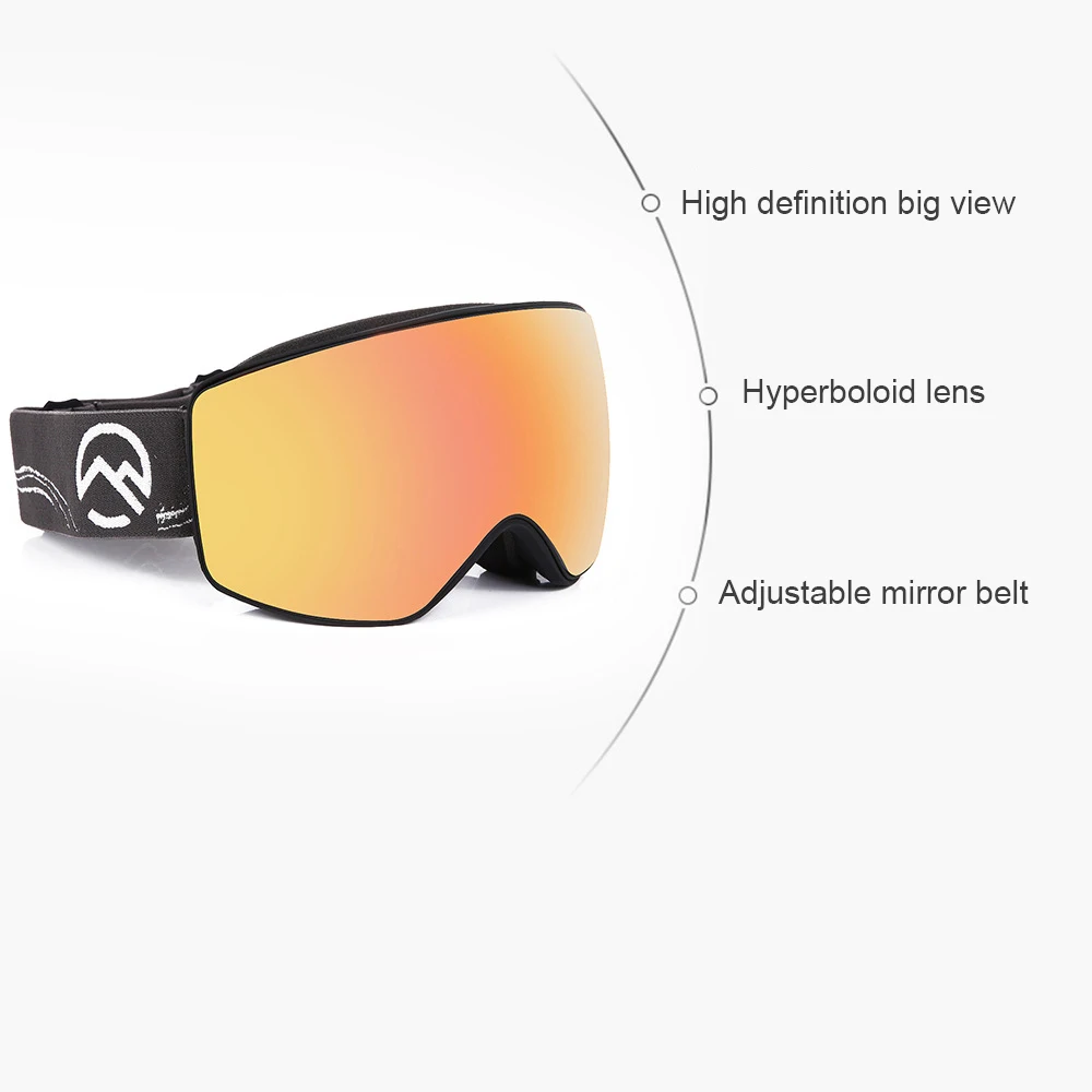 Hotselling Ski Goggles Anti-Fog Custom OEM Ski Goggles Mirror Lens Unisex Sport Goggles