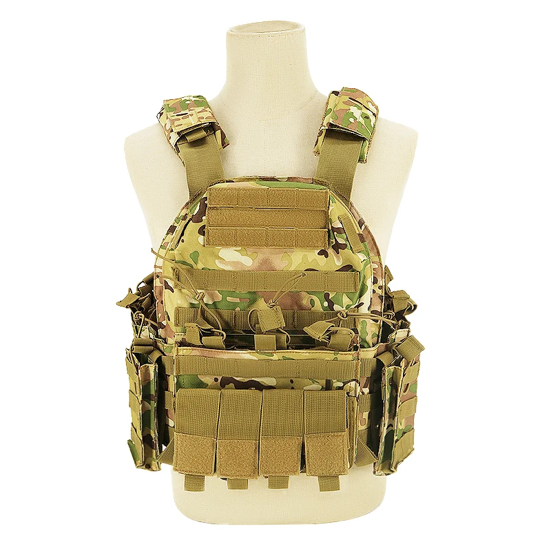Camouflage CP Woodlande Armor Weight Hunting Security Guard Gear Tactical Vest Plate Carrier with Magazine Pouches