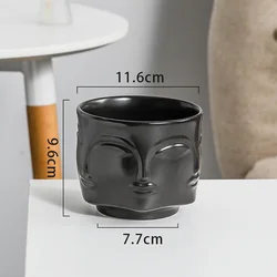 Nordic ceramic human face potted plant vase home soft decoration living room decoration succulent flower pot container