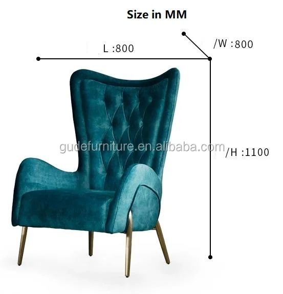 2024 Fashion light Luxury living room gold sofa chair  with red fabric for sale GD-SF03-SG