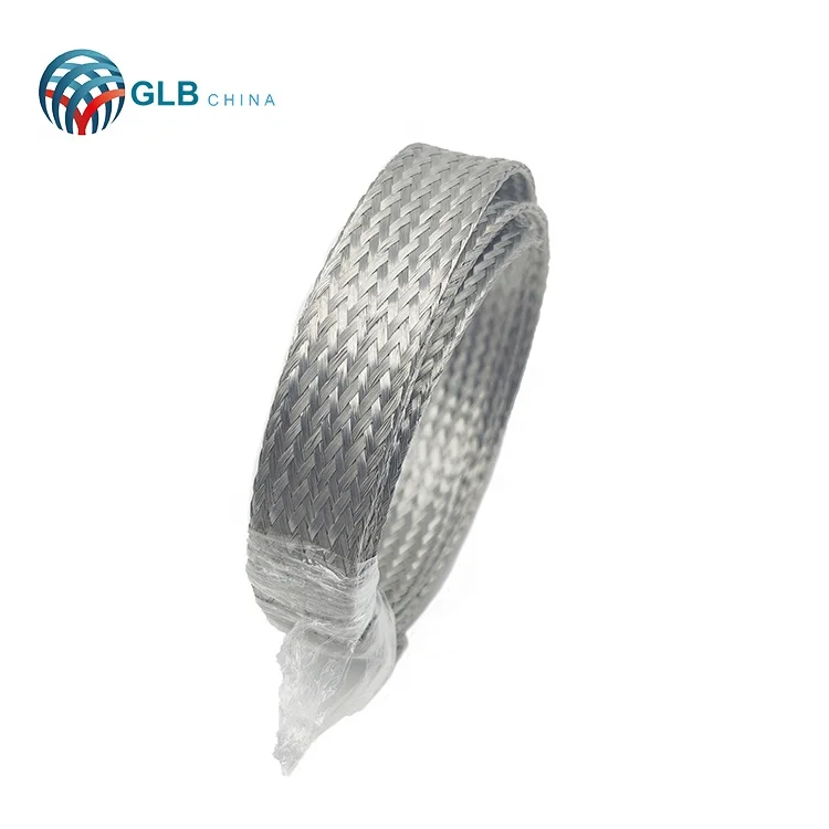 Germany quality Electrical Ground Earth strap 32AWG Flexible Flat Tin Copper Braided Wire