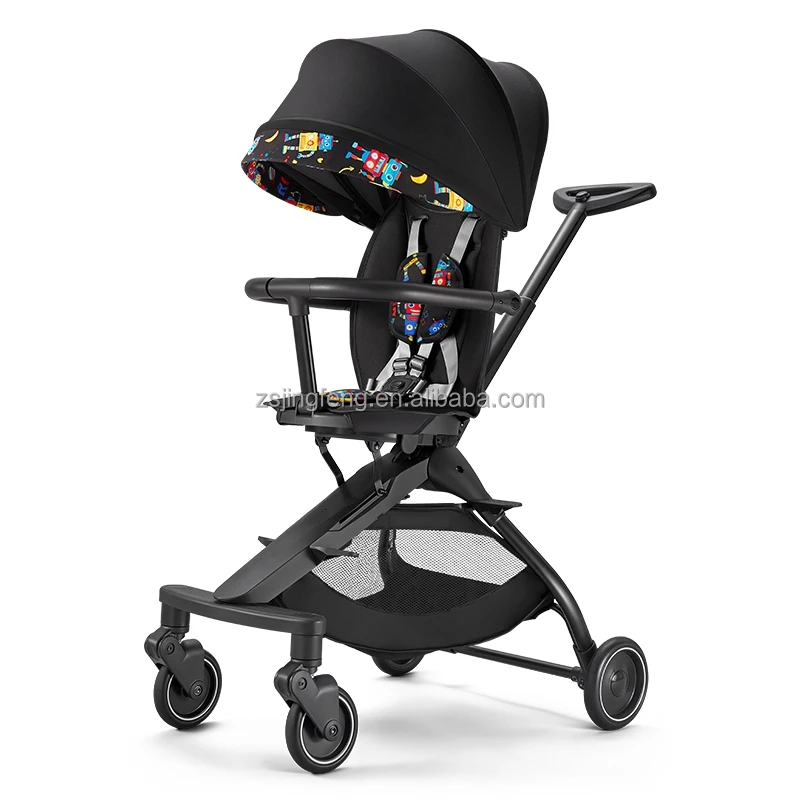 Lightweight Baby Push Stroller Compact Baby Pushchair Convenient One Hand Easy Fold Stroller Baby High View Modular Infant Pram