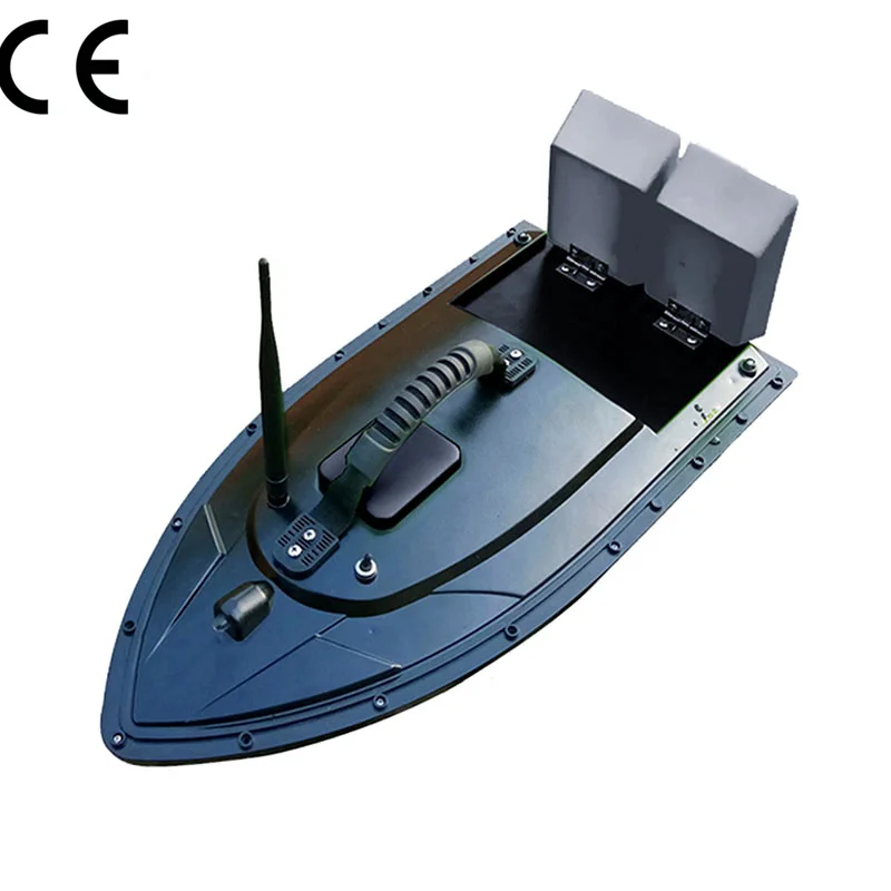 FISHGANG upgraded RC 200-500m distance fishing bait boat with black/green two Hoppers single hand Remote Control fishing finders