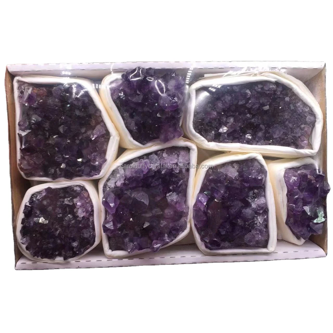 Wholesale Natural Raw Uruguay Amethyst Crystal Cluster Box Mixed Specimen for Gifit Decoration