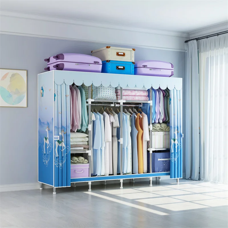 165Cm Wide Sturdy Foldable Portable Wardrobe Joints Connector For Portable Wardrobe Clothes Storage Organizer