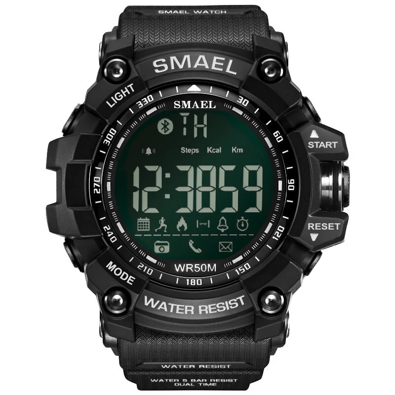 
Smael 1617 OEM custom guangzhou reloj hombr waterproof military cheap plastic men sport bluetooth smart digital LED wrist watch 