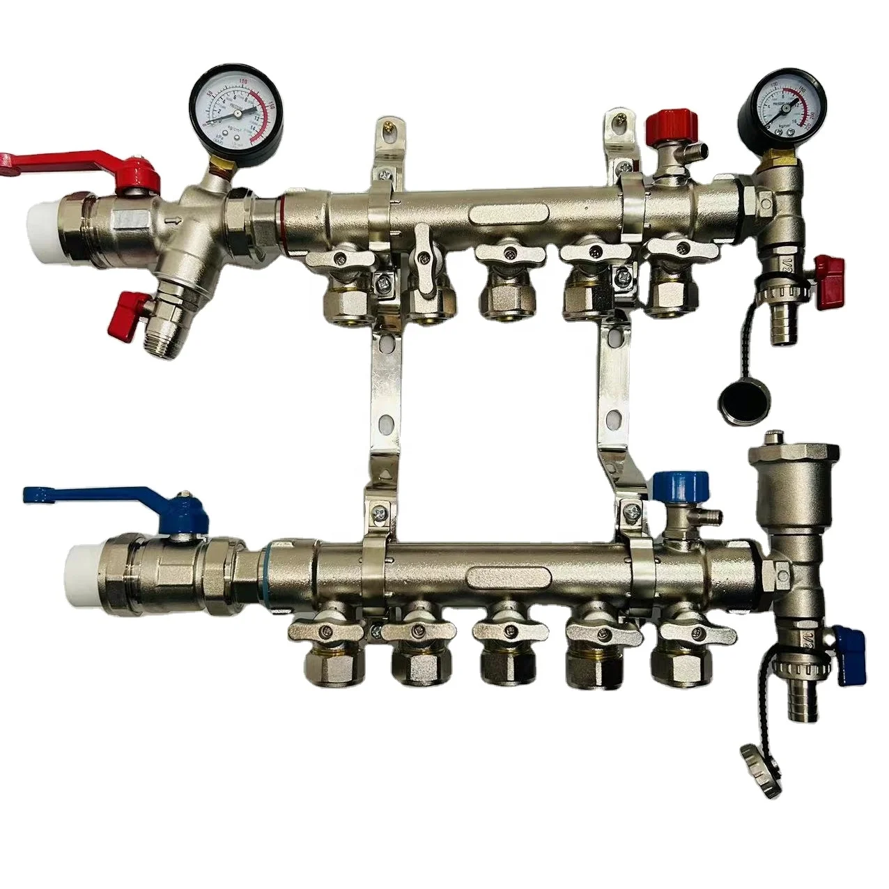 Manufacturer pipe fittings water separator 5way brass copper manifold with connector